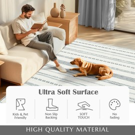 jinchan Moroccan Boho Runner Rug 2x5 - Machine Washable Non-Slip Low-Pile Soft Bohemian Runner Rug for Entryway Hallway Kitchen Bedroom Laundry Room (2‘x5',Grey)