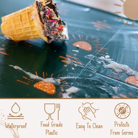 Disposable Placemats for Baby & Toddlers [Pack of 45] - Boho Stick-On Disposable Baby Placemats for Restaurants - 12"x18" Easy Clean Baby Table Mat for Restaurants - Toddler Placemats for Restaurants