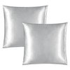 PiccoCasa Satin Cushion Cover 40 x 40 cm Set of