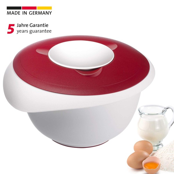 Westmark 3153227R 2 Piece Mixing Bowl With Lid, 84.5 oz, White/Red