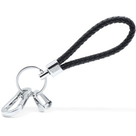Scott & Webber® - Schlüsselanhänger aus geflochtenem Leder mit Edelstahl Schlüsselring, Karabiner und Schraubverschluss ideal für Autoschlüssel - für Männer und Frauen