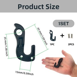 Derailleur Hanger Rear Hook for Cube Aim Bicycle - Rear Derailleur Hook for Cube Derailleur Hanger for Aim SL, Robust Replacement Aluminium Alloy Derailleur Hanger with 2 Screws, Compatible with