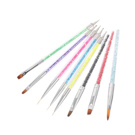 Healvian 8pcs Dual Ended Brush Pens for Gradient Effects and Precise Line Drawing for Creative Nail Art Designs and DIY Manicure