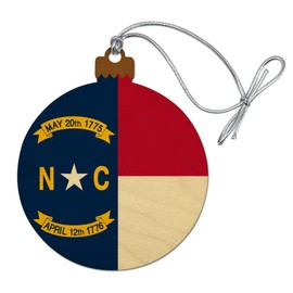 GRAPHICS & MORE North Carolina State Flag Wood Christmas Tree Holiday Ornament