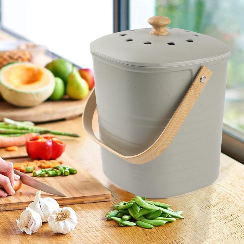 Compost Bin Kitchen, LALASTAR Countertop Compost Bin with Lid, Made