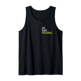 Eat Sleep Pickleball Funny Pocket & Back Pickleball Lovers Tank Top