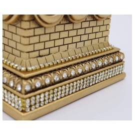 Modefa Islamic Turkish Home Table Decor Kaba Replica Model Showpiece Eid Gift Gold with Car Hanger (Gold, Large)