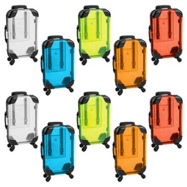 Framendino, 10 Pack Mini Travel Suitcase Party Favor Box Plastic Packaging Storage Containers for Celebration