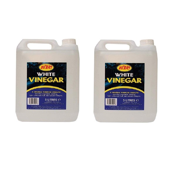 KTC White Vinegar 5 Litre - Perfect for Pickling, Cleaning, Baking, Marinades and Sauces & Cheese Making - 5 Litre Bottle - Produced in The UK (2 Pack)