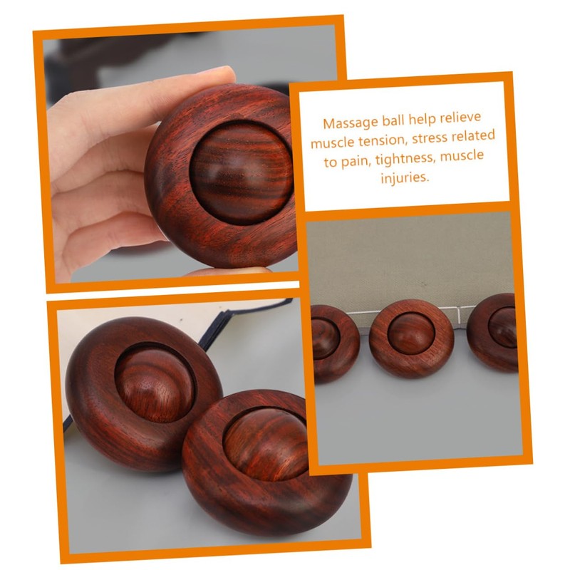 BIUDECO Wooden Hand Massage Ball Small Palm Massage Sphere for