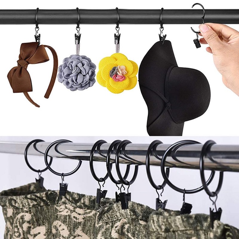 Curtain Rings, Clips, Opening, Inner Diameter: 1.5 inches (39 mm),