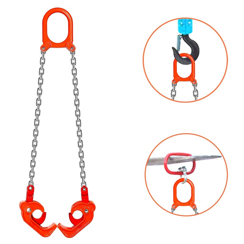 Chain Drum Lifter, 2200 Lbs 1Ton Capacity Galvanized G80 Chain