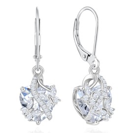 Vesitim 925 Sterling Silver Butterfly Dangle Earrings for Women Months Birthstone Butterfly Earrings Jewelry Gift, Sterling Silver, Created Amethyst