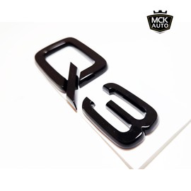 MCK Auto - Q3 Black Glossy Front Rear Mudguard Black Badge Logo Boots Emblem Sticker Tuning
