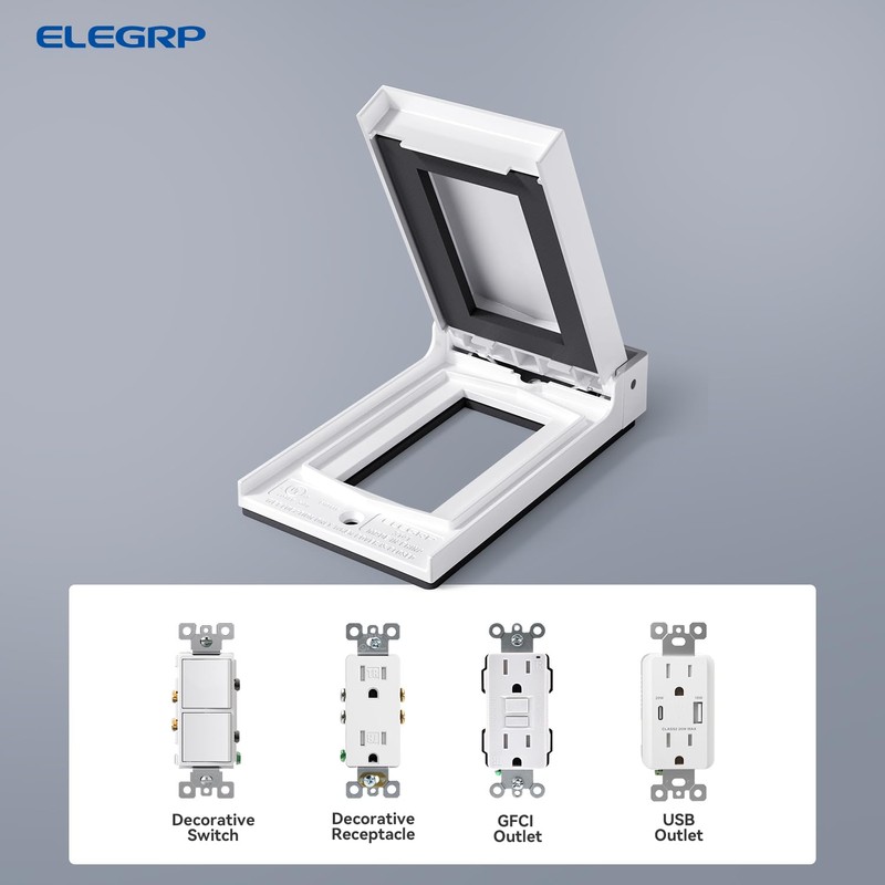ELEGRP Vertical Outdoor Cover for Decotative Receptacles, Weatherproof Wall Plate,