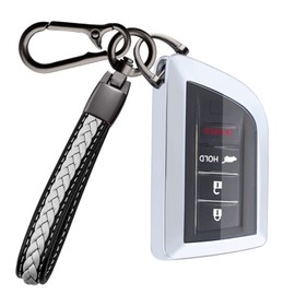 Soft TPU Car Key Fob Cover Protector for Acura Compatible with 2022 2023 Acura RDX MDX 4 Buttons Remote Smart Cover Fob Case Accessories (Silver)