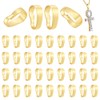 HOBBIESAY 40Pcs Snap on Bails 7mm Gold Snap Bail Hook
