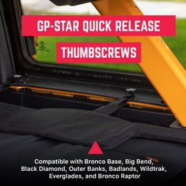 GPCA - Bronco 4DR Cargo Cover and Bronco Accessories, Includes Sturdy Trunk Cover, 8 GP STAR Tie-Downs and 8 D-Rings, Heavy-Duty Bronco Accessories, Use with 2021-2023 Ford Bronco Models