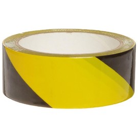 Brady 55301 1-1/54' Length, 2" Width, B-950 Vinyl, Black And Yellow Color Warning Stripe And Check Tape, Legend (Black And Yellow Diagonal Stripes)