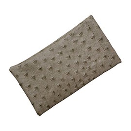 LBI Soft Squeeze Top Slip In Eyeglasses Case And Holder In Faux Ostrich Leather, Gray