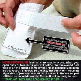 PawFlex Medimitt Paw Bandages for Dogs, Cats and Pets Medical Booties, First aid for Paws Non Slip, Non Adhesive, Breathable,Disposable, Washable, Adjustable Strap, Value Pack