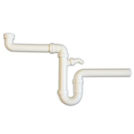 tecuro Space Saving Sink Siphon, Kitchen Siphon Trap with Wall Pipe, Diameter: 50 mm
