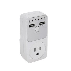 Mulcort Countdown Timer Outlet Multifunctional Voltage Protector Intelligent Countdown Timer Socket with 2 USB Ports Time Controller Switch for Home Electrical Appliances