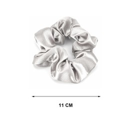 2 Pcs Scrunchies for Women, Soft Silk Scrunchies, Premium Satin Scrunchie Ponytail Holder, Hair Scrunchies for Women, Elastic Hair Ties for Long Fine & Thick Curly Hair Girls (Grey)