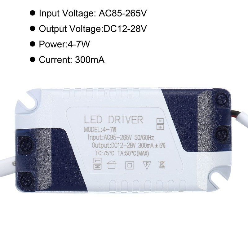 PATIKIL 4-7W 300mA LED Driver, AC 85-265V Output 12-28V DC