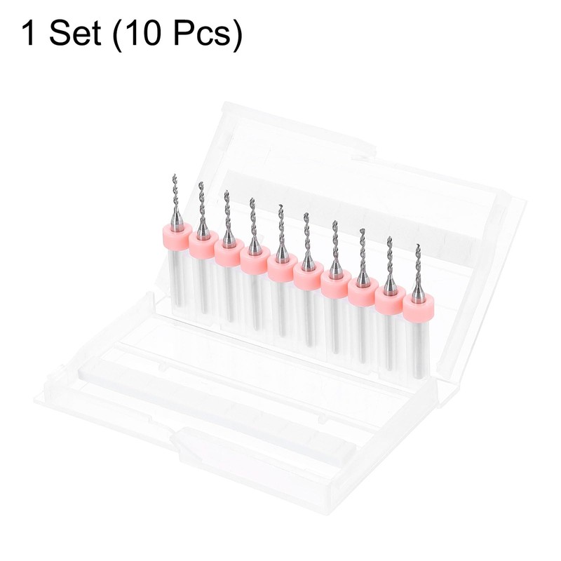 sourcing map 10pcs PCB Drill Bit Set 1/8" Shank 1.3mm