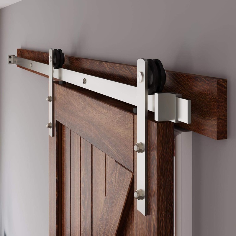EaseLife 6.6 FT Brushed Nickel Sliding Barn Door Hardware Track