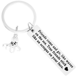 AHAETH Friendship Keychains for Women Bestie Keychain for BBF Octopus Gift Jewelry True Friendship Gifts for Women keychain