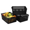 Guankan Kitchen Storage Basket Bin Set of 3, Plastic Organizer