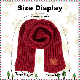 Christmas Pet Scarf, Pack of 2 Christmas Knitted Dog Scarf, Warm Dog Cat Scarf, Christmas Dog Cat Scarf, Winter Pet Scarf, Christmas Scarf Pet (Red)