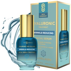 Skin Ceremony Hyaluronic Acid & Collagen Wrinkle Reducing Serum - Deep Hydration, Plumps & Smooths Skin - Dermatologist Tested, Clean Beauty, Korean Skin Care - 1.69 FL.OZ.