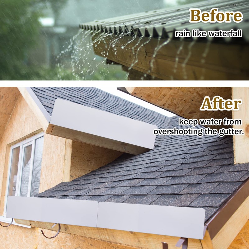 8 Pcs Gutter Valley Splash Guards 15.75 x 3.54 x