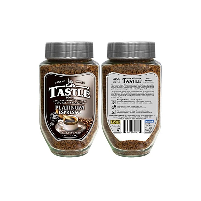 Cafe Tastle Platinum Espresso Freeze Dried Instant Coffee, 7.14 Ounce