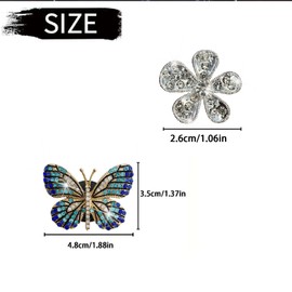 2Pcs Blue Bling Butterfly Silver Daisy Flower Car Air Vent Clips,Rhinestone Car Air Fresheners Vent Clip,Cute Aromatherapy Diffuser Car Vent Clip Interior Decoration Charm Accessories for Girl Women