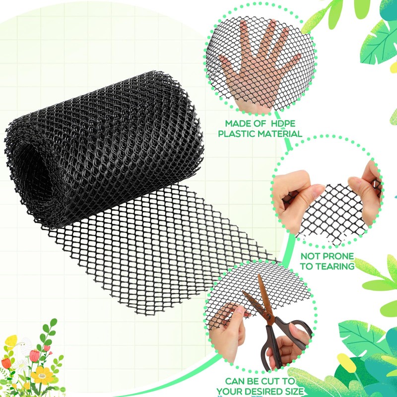 Windyun Gutter Guards Roll Black Plastic Guards Mesh Downspout Pipe