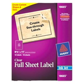 Matte Clear Ship Label 8-1/2" x 11" 8-1/2" x 11" 1-up 10/PK