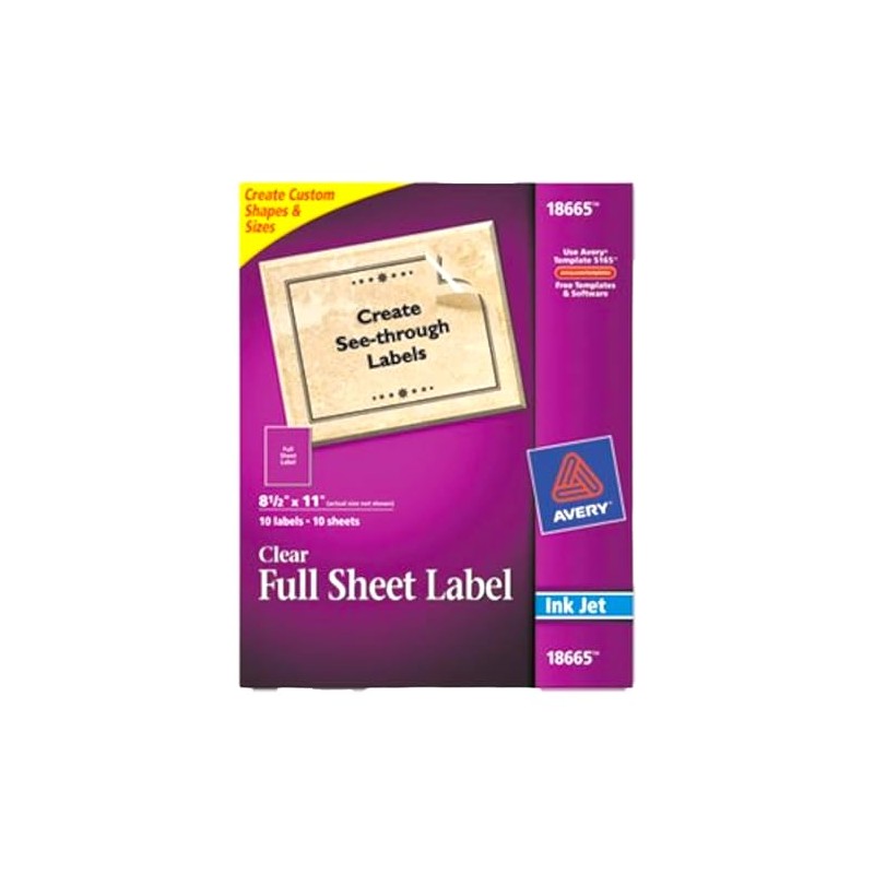 Matte Clear Ship Label 8-1/2" x 11" 8-1/2" x 11"