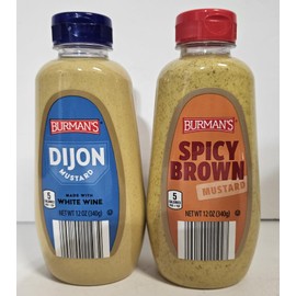 Burmans Spicy Brown & Dijon Mustard 12oz 340g (Two Bottles)