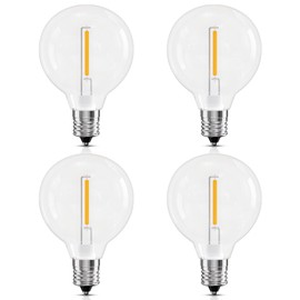 OHLUX G40 Solar Replacement Bulbs for Solar String Lights, 2200K Ultra Warm White LED, 0.2W Equal to 2W Shatterproof Waterproof Bulbs, E12 Base, 3V (4-Pack)