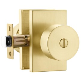 goldenwarm Gold Interior Door Knobs, Zinc-Alloy Heavy Duty Interior Door Knobs Bedroom, Brass Door Knobs Privacy, Brushed Gold Finish Door Knobs Interior, Gold Door Knobs Bulk(1 Pack)