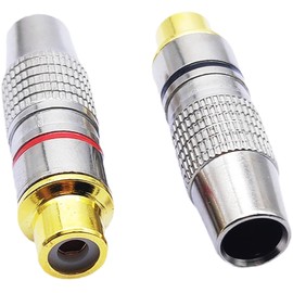 tunghey 6Pack RCA Plug Connectors Coaxial Cable Audio Adapter Gold Plug Female No Solder Connector Solderless Video Cable kit TV CCTV Female