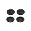 Button Buttons 20 mm 4 Holes Black Pack of 4