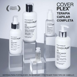 VEZIA - COVER PLEX BOND MIST BRUMA CAPILAR PASO 1 - PREPARA, PROTEGE Y PURIFICA, LIBRE DE PARABENOS SILICONAS Y COLORANTES 120ML TECNOLOGIA ITALIANA EVITA QUIEBRE RETIENE LA HIDRATACIÓN APORTA SUAVIDAD Y VITALIDAD