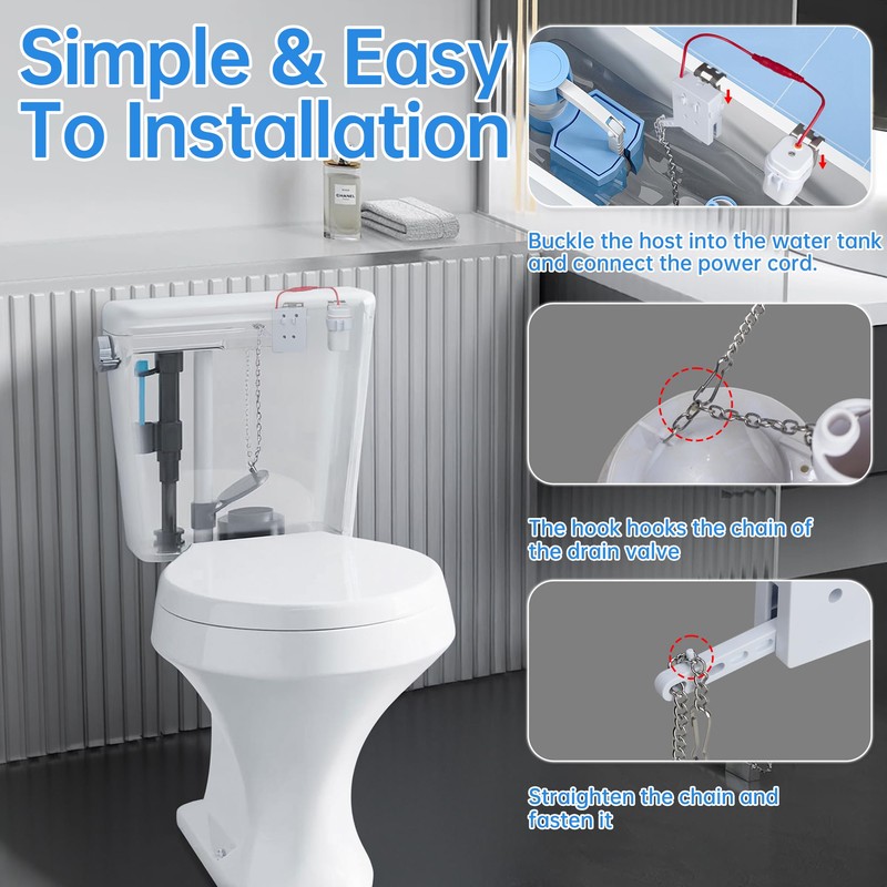 Automatic Toilet Flusher Kit, Touchless Motion Sensor Flush for Toilet,
