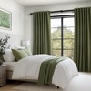 Topfinel Olive Green Linen Blackout Curtains 84 Inch Long for