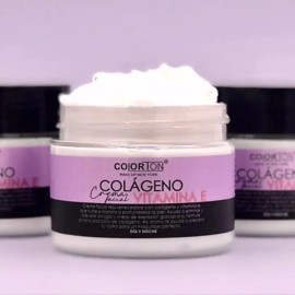 Crema Facial Colágeno Vitamina E Colorton 90g Todo Tipo Piel Día Noche